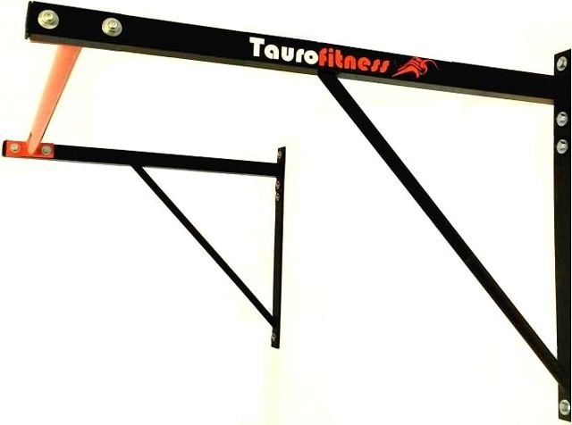 Barra fixa Taurofitness laranja de 1 m por 1 m, com oito pontos de fixação